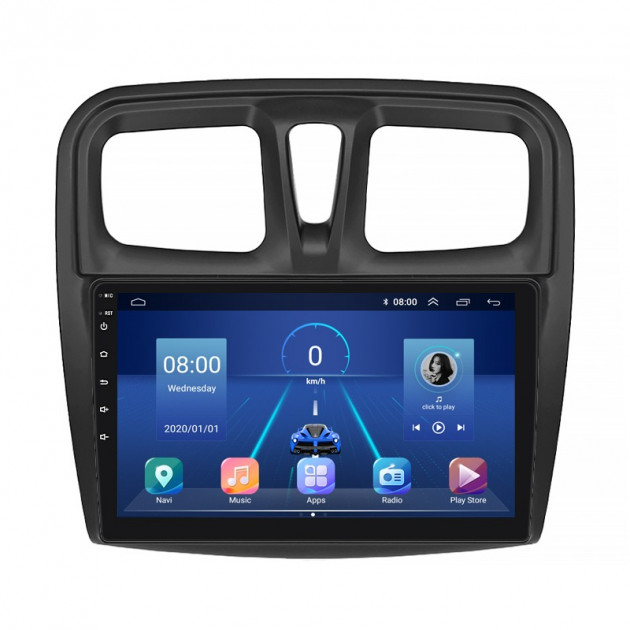 Штатная магнитола Lesko для Renault Logan II Рестайлинг 2018-н.в экран 10" 4/64Gb 4G Wi-Fi GPS Top