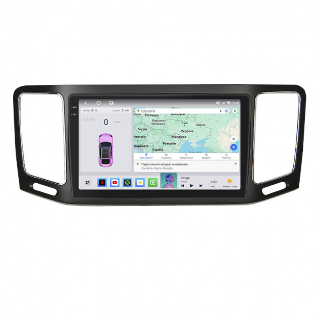 Штатная магнитола Lesko для SEAT Alhambra II Рестайлинг 2015-2020 экран 9" 4/64 QLED CarPlay 4G Wi-Fi GPS 360 Prime