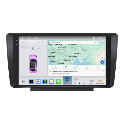 Штатная магнитола Lesko для Skoda Octavia II (A5) ver 2 2004-2013 экран 9" 4/64 QLED CarPlay 4G Wi-Fi GPS 360 Prime