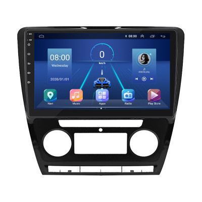 Штатная магнитола Lesko для Skoda Octavia II (A5) Рестайлинг 2008-2013 экран 10" 6/128Gb 4G Wi-Fi GPS Top