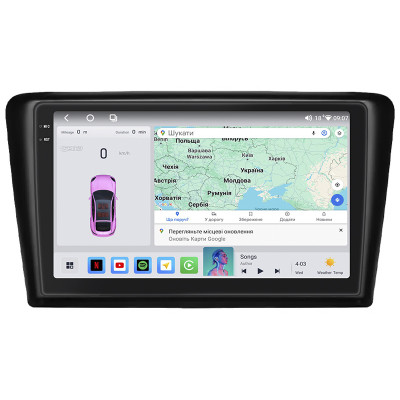Штатная магнитола Lesko для Skoda Spaceback  2014-2019 экран 9" 4/64 QLED CarPlay 4G Wi-Fi GPS 360 Prime