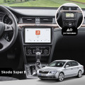 Штатная магнитола Lesko для Skoda Superb II Рестайлинг 2013-2015 экран 10" 4/64 QLED CarPlay 4G Wi-Fi GPS 360 Prime