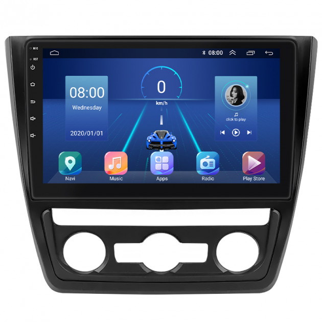 Штатная магнитола Lesko для Skoda Yeti I 2009-2014 экран 10" 4/64Gb 4G Wi-Fi GPS Top