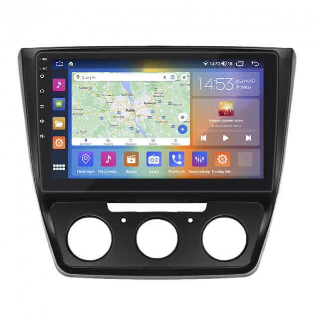 Штатная магнитола Lesko для Skoda Yeti I Рестайлинг 2013-2018 экран 10" 4/64Gb CarPlay 4G Wi-Fi GPS Prime