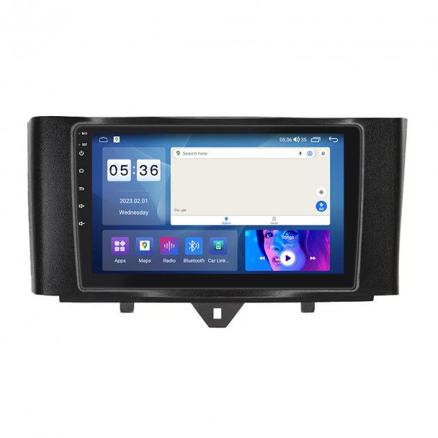 Штатная магнитола Lesko для Smart Fortwo 452 2011-2017 экран 9" 4/64Gb CarPlay 4G Wi-Fi GPS Prime
