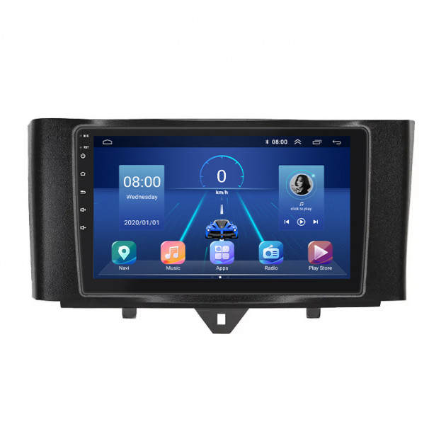 Штатная магнитола Lesko для Smart Fortwo 452 2011-2017 экран 9" 6/128Gb 4G Wi-Fi GPS Top