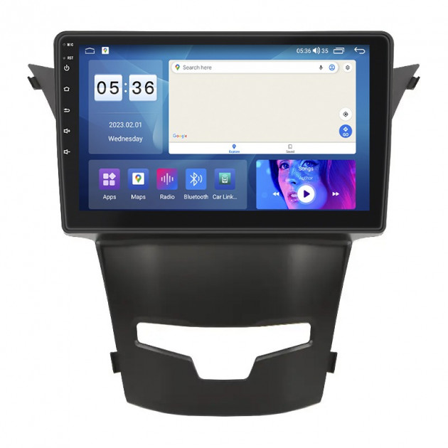 Штатная магнитола Lesko для SsangYong Korando III Рестайлинг 2013-2017 экран 9" 2/32Gb CarPlay 4G Wi-Fi GPS Prime