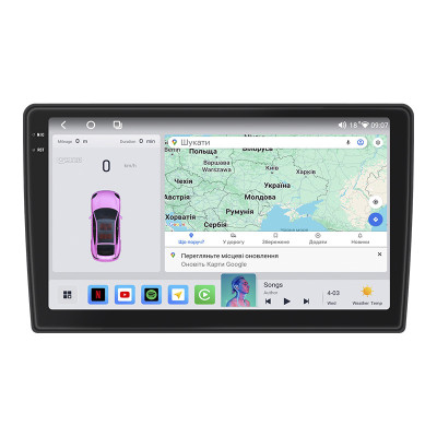 Штатная магнитола Lesko для Suzuki Ignis II (HR) 2003-2008 экран 10" 4/64 QLED CarPlay 4G Wi-Fi GPS 360 Prime