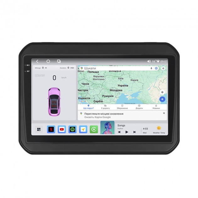 Штатная магнитола Lesko для Suzuki Ignis III Рестайлинг 2020-н.в. экран 9" 4/64 QLED CarPlay 4G Wi-Fi GPS 360 Prime