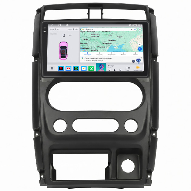 Штатная магнитола Lesko для Suzuki Jimny III Рестайлинг 1 2005-2012 экран 9" 4/64 QLED CarPlay 4G Wi-Fi GPS 360 Prime