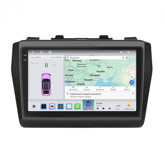 Штатная магнитола Lesko для Suzuki Swift V 2016-н.в. экран 10" 4/64 QLED CarPlay 4G Wi-Fi GPS 360 Prime