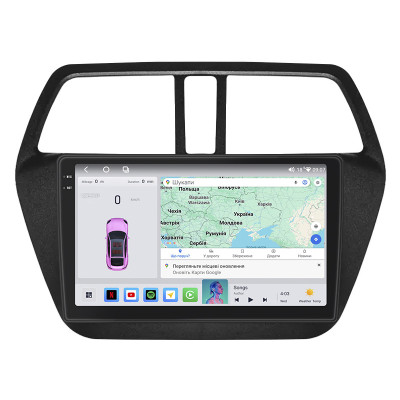 Штатная магнитола Lesko для Suzuki SX4 II (S-Cross) Рестайлинг 2016-н.в. экран 9" 4/64 QLED CarPlay 4G Wi-Fi GPS 360 Prime