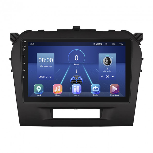 Штатная магнитола Lesko для Suzuki Vitara II 2014-2019 экран 9" 4/64Gb 4G Wi-Fi GPS Top
