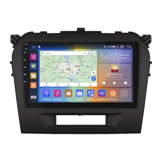 Штатная магнитола Lesko для Suzuki Vitara II Рестайлинг 2018-н.в. экран 9" 2/32Gb CarPlay 4G Wi-Fi GPS Prime