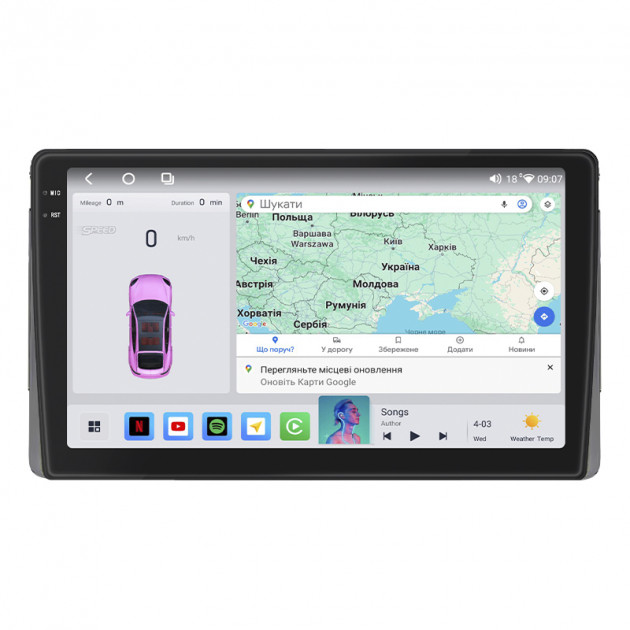 Штатная магнитола Lesko для Toyota 4Runner IV Рестайлинг 2005-2009 экран 9" 4/64 QLED CarPlay 4G Wi-Fi GPS 360 Prime
