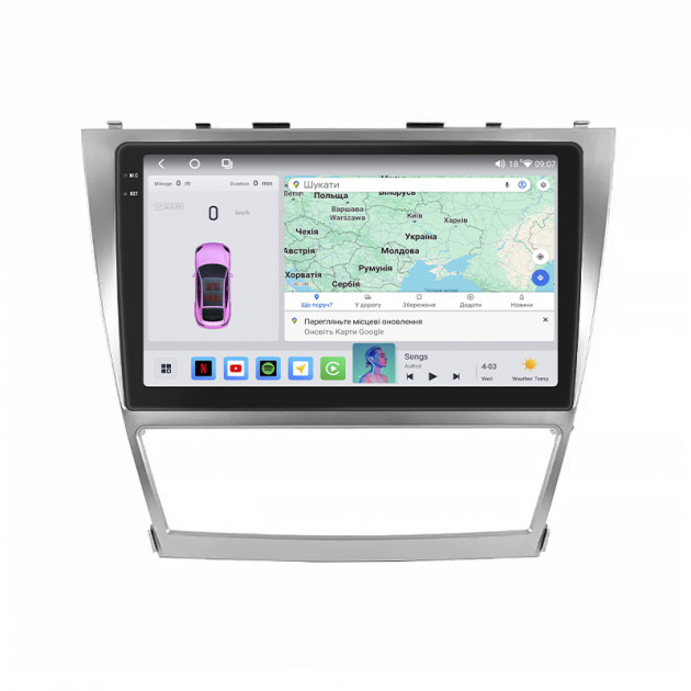 Штатная магнитола Lesko для Toyota Aurion I 2006-2012 экран 10" 4/64 QLED CarPlay 4G Wi-Fi GPS 360 Prime