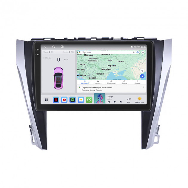 Штатная магнитола Lesko для Toyota Aurion II 2012-2017 экран 10" 4/64 QLED CarPlay 4G Wi-Fi GPS 360 Prime