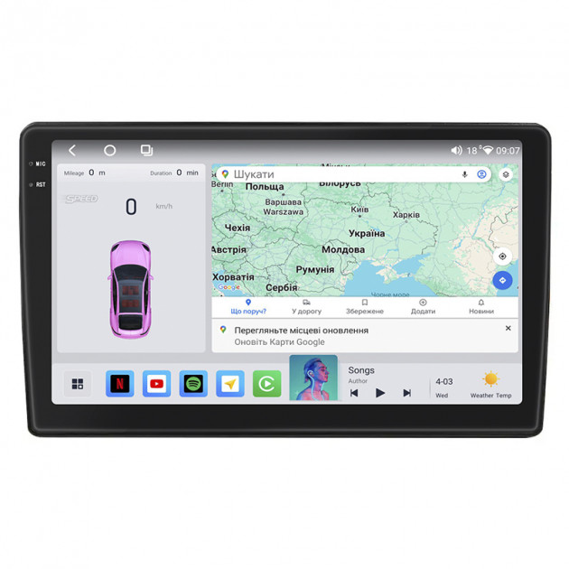Штатная магнитола Lesko для Toyota Auris I 2006-2010 экран 10" 4/64 QLED CarPlay 4G Wi-Fi GPS 360 Prime