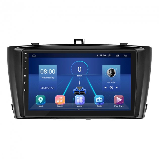 Штатная магнитола Lesko для Toyota Avensis III Рестайлинг 2011-2015 экран 9" 2/32Gb 4G Wi-Fi GPS Top