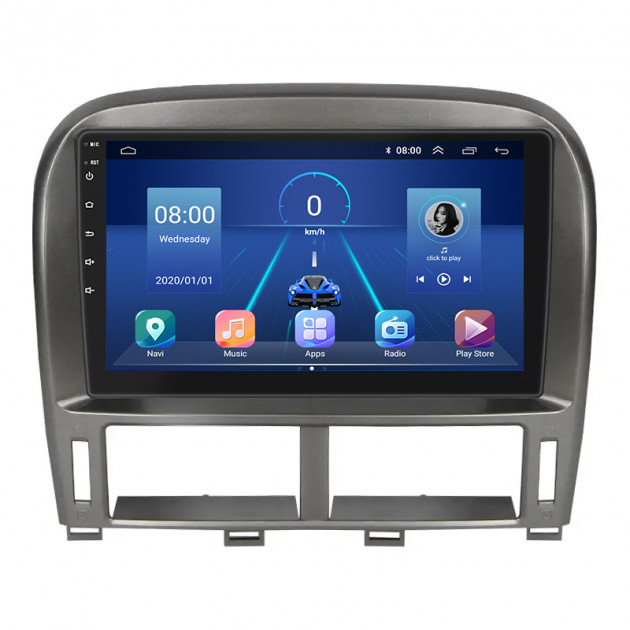 Штатная магнитола Lesko для Toyota Celsior III (F30) ver 2 2000-2003 экран 9" 2/32Gb 4G Wi-Fi GPS Top