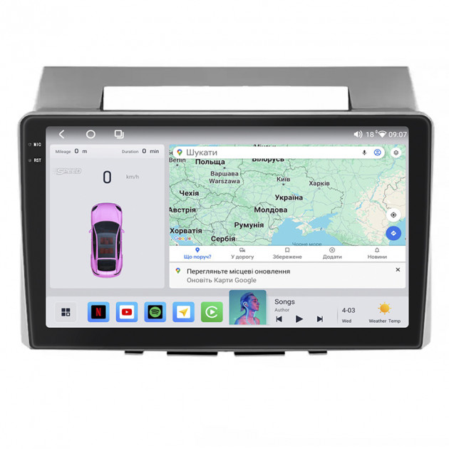 Штатная магнитола Lesko для Toyota Corolla Verso I Рестайлинг 2 2007-2009 экран 9" 4/64 QLED CarPlay 4G Wi-Fi GPS 360 Prime