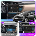 Штатная магнитола Lesko для Toyota Corolla XI (E160, E170) Рестайлинг 2015-н.в. экран 10" 2/32Gb 4G Wi-Fi GPS Top