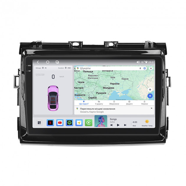 Штатная магнитола Lesko для Toyota Estima III Рестайлинг 2008-2012 экран 9" 4/64 QLED CarPlay 4G Wi-Fi GPS 360 Prime