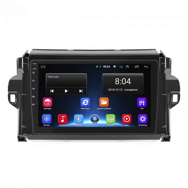 Штатная магнитола Lesko для Toyota Fortuner II Рестайлинг 2020-н.в. экран 9" 2/32Gb Wi-Fi GPS Base