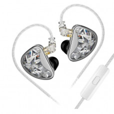 Навушники KZ AS24 з мікрофоном silver