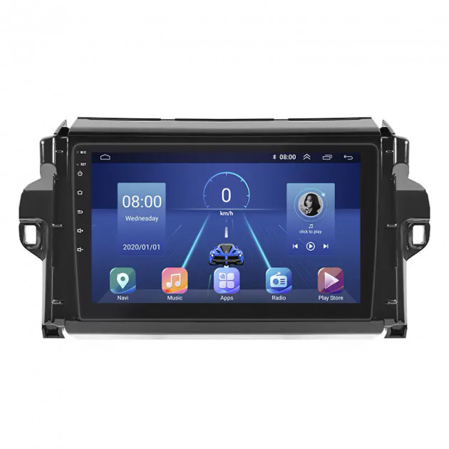 Штатная магнитола Lesko для Toyota Fortuner II Рестайлинг 2020-н.в. экран 9" 6/128Gb 4G Wi-Fi GPS Top