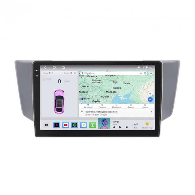 Штатная магнитола Lesko для Toyota Harrier II (XU30) 2003-2013 экран 9" 4/64 QLED CarPlay 4G Wi-Fi GPS 360 Prime