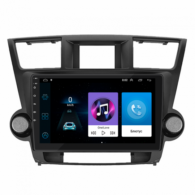 Штатная магнитола Lesko для Toyota Highlander II (U40) 2007-2010 экран 10" 1/16Gb Wi-Fi GPS Base