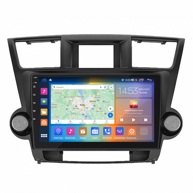 Штатная магнитола Lesko для Toyota Highlander II (U40) Рестайлинг 2010-2013 экран 10" 2/32Gb CarPlay 4G Wi-Fi GPS Prime