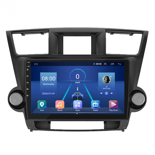Штатная магнитола Lesko для Toyota Highlander II (U40) Рестайлинг 2010-2013 экран 10" 4/32Gb 4G Wi-Fi GPS Top