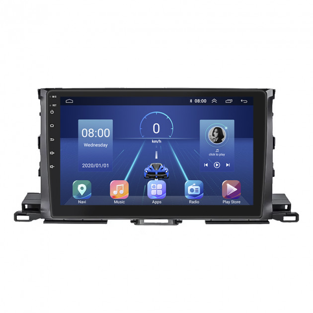 Штатная магнитола Lesko для Toyota Highlander III (U50) 2013-2016 экран 10" 4/64Gb 4G Wi-Fi GPS Top