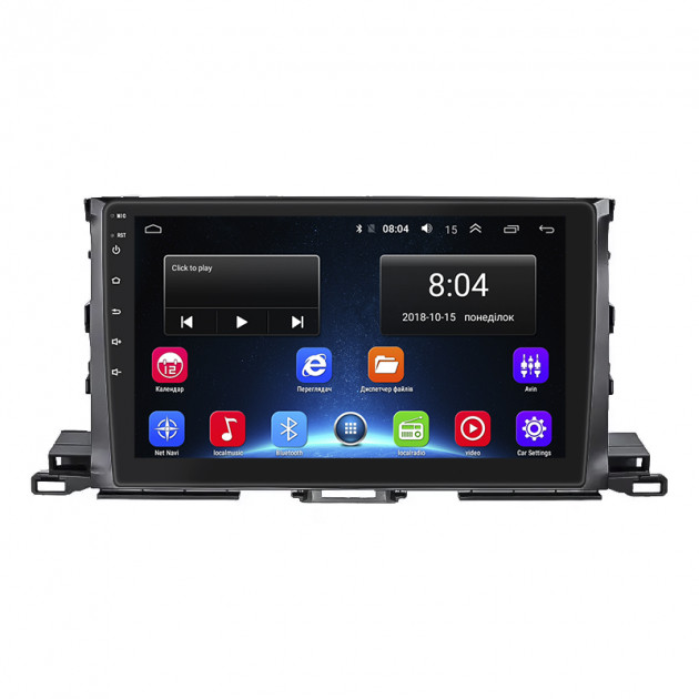 Штатная магнитола Lesko для Toyota Highlander III (U50) Рестайлинг 2016-2019 экран 10" 2/32Gb Wi-Fi GPS Base