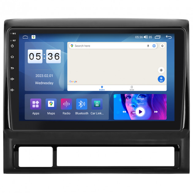 Штатная магнитола Lesko для Toyota Hilux VII 2004-2011 экран 9" 4/64Gb CarPlay 4G Wi-Fi GPS Prime