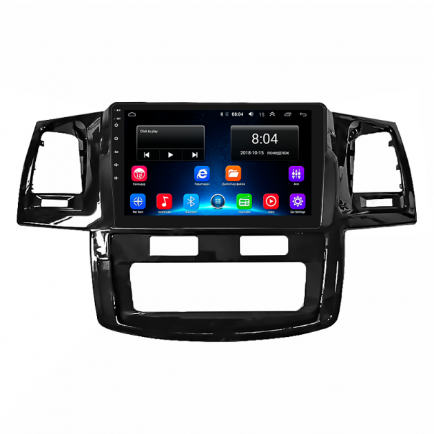 Штатная магнитола Lesko для Toyota Hilux VII Рестайлинг 2011-2015 экран 9" 2/32Gb Wi-Fi GPS Base