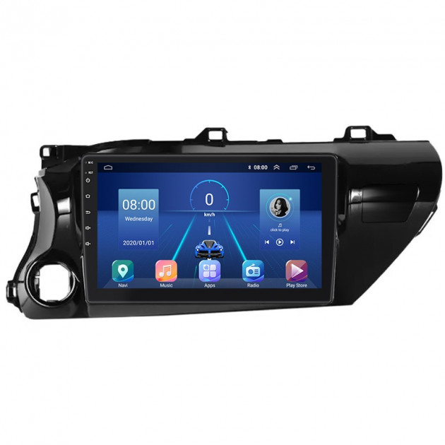 Штатная магнитола Lesko для Toyota Hilux VIII 2015-2020 экран 10" 4/64Gb 4G Wi-Fi GPS Top
