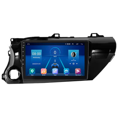 Штатная магнитола Lesko для Toyota Hilux VIII 2015-2020 экран 10" 6/128Gb 4G Wi-Fi GPS Top
