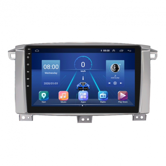 Штатная магнитола Lesko для Toyota Land Cruiser 100 Series Рестайлинг 1 2002-2005 экран 9" 2/32Gb 4G Wi-Fi GPS Top