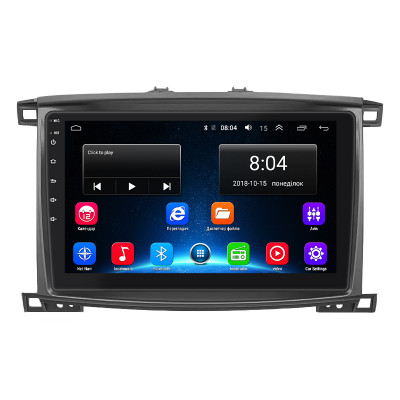 Штатная магнитола Lesko для Toyota Land Cruiser 100 Series Рестайлинг 2 2005-2007 экран 10" 2/32Gb Wi-Fi GPS Base