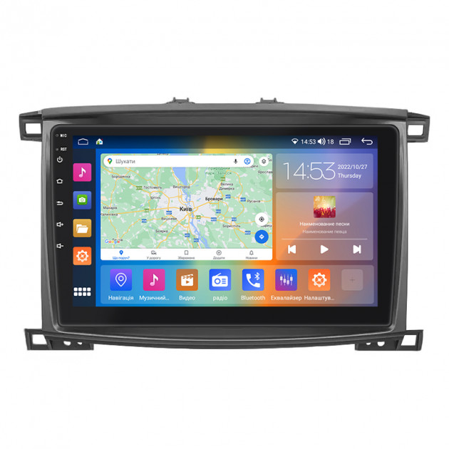 Штатная магнитола Lesko для Toyota Land Cruiser 100 Series Рестайлинг 2 2005-2007 экран 10" 2/32Gb CarPlay 4G Wi-Fi GPS Prime