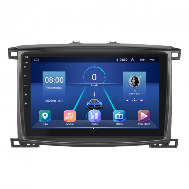 Штатная магнитола Lesko для Toyota Land Cruiser 100 Series Рестайлинг 2 2005-2007 экран 10" 4/32Gb 4G Wi-Fi GPS Top