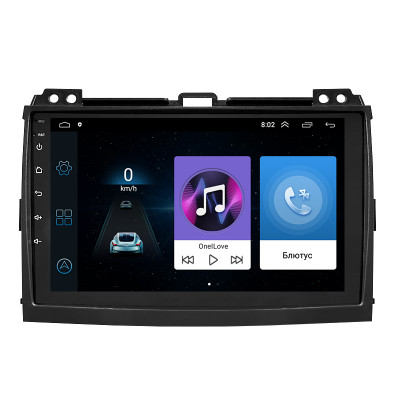 Штатная магнитола Lesko для Toyota Land Cruiser Prado 120 Series 2002-2007 экран 9" 1/16Gb Wi-Fi GPS Base
