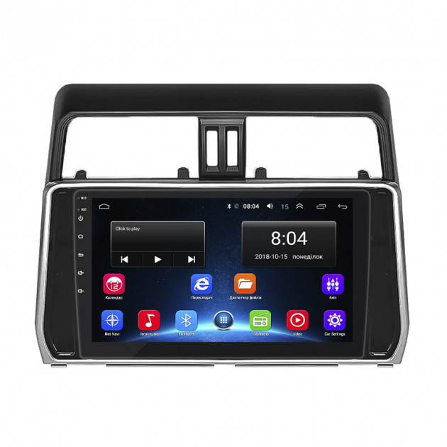 Штатная магнитола Lesko для Toyota Land Cruiser Prado 150 Series Рестайлинг 2 2017-2020 экран 10" 2/32Gb Wi-Fi GPS Base