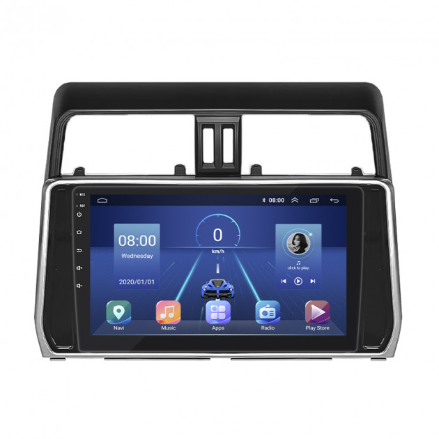 Штатная магнитола Lesko для Toyota Land Cruiser Prado 150 Series Рестайлинг 2 2017-2020 экран 10" 2/32Gb 4G Wi-Fi GPS Top