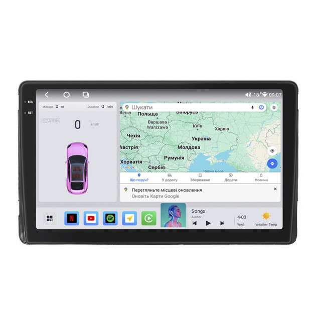 Штатная магнитола Lesko для Toyota Matrix II (E140) 2008-2014 экран 9" 4/64 QLED CarPlay 4G Wi-Fi GPS 360 Prime