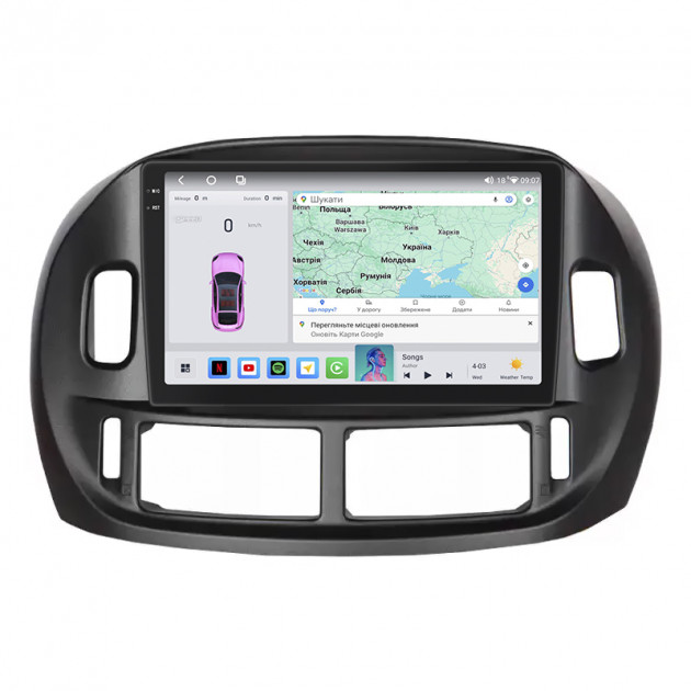 Штатная магнитола Lesko для Toyota Previa II (XR30, XR40) 2000-2006 экран 9" 4/64 QLED CarPlay 4G Wi-Fi GPS 360 Prime