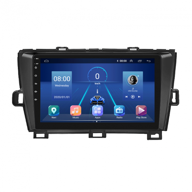 Штатная магнитола Lesko для Toyota Prius III Рестайлинг (XW30) 2011-2015 экран 9" 6/128Gb 4G Wi-Fi GPS Top